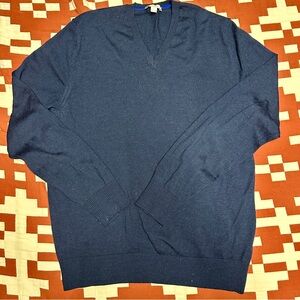 GAP Men's Navy Blue V-Neck Sweater
